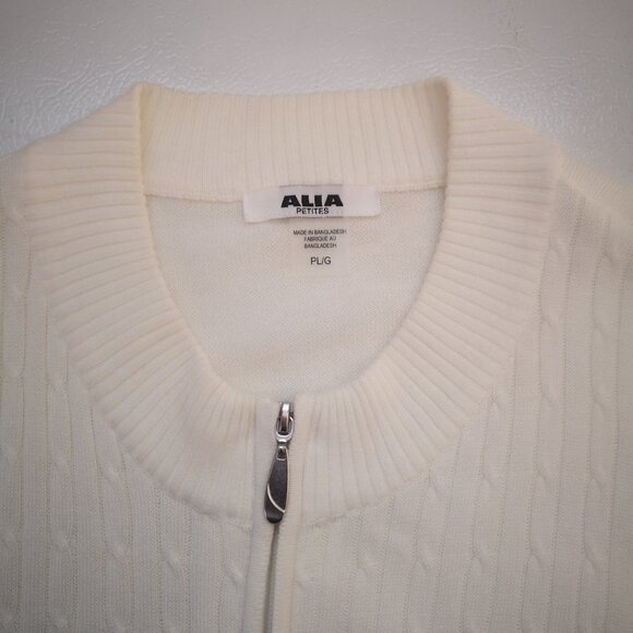 Alia Petites Ladies Small Cable Stitch Cream Colored Sweater - Picture 4 of 9